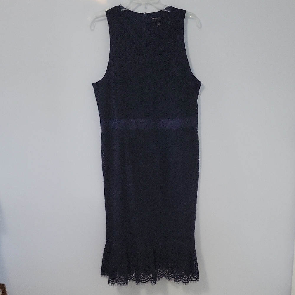 Banana Republic Navy Lace Midi Dress, Size 14 Tall